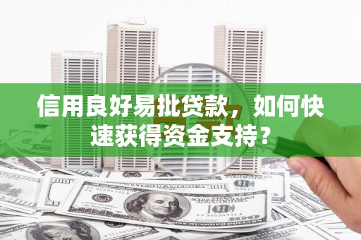 山南信用良好易批贷款，如何快速获得资金支持？