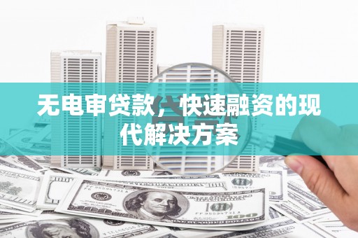 山南无电审贷款，快速融资的现代解决方案