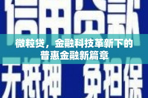 山南微粒贷，金融科技革新下的普惠金融新篇章