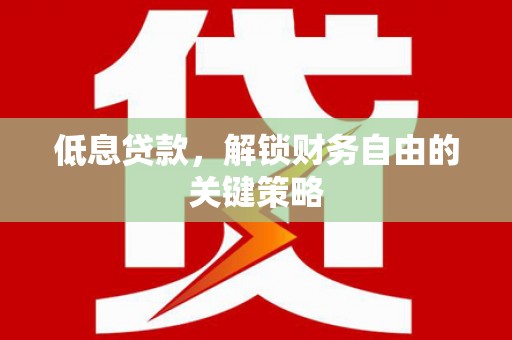 山南低息贷款，解锁财务自由的关键策略