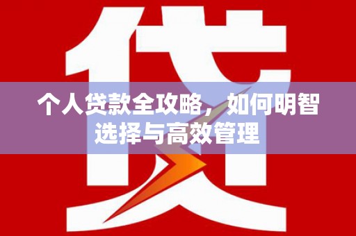 山南个人贷款全攻略，如何明智选择与高效管理